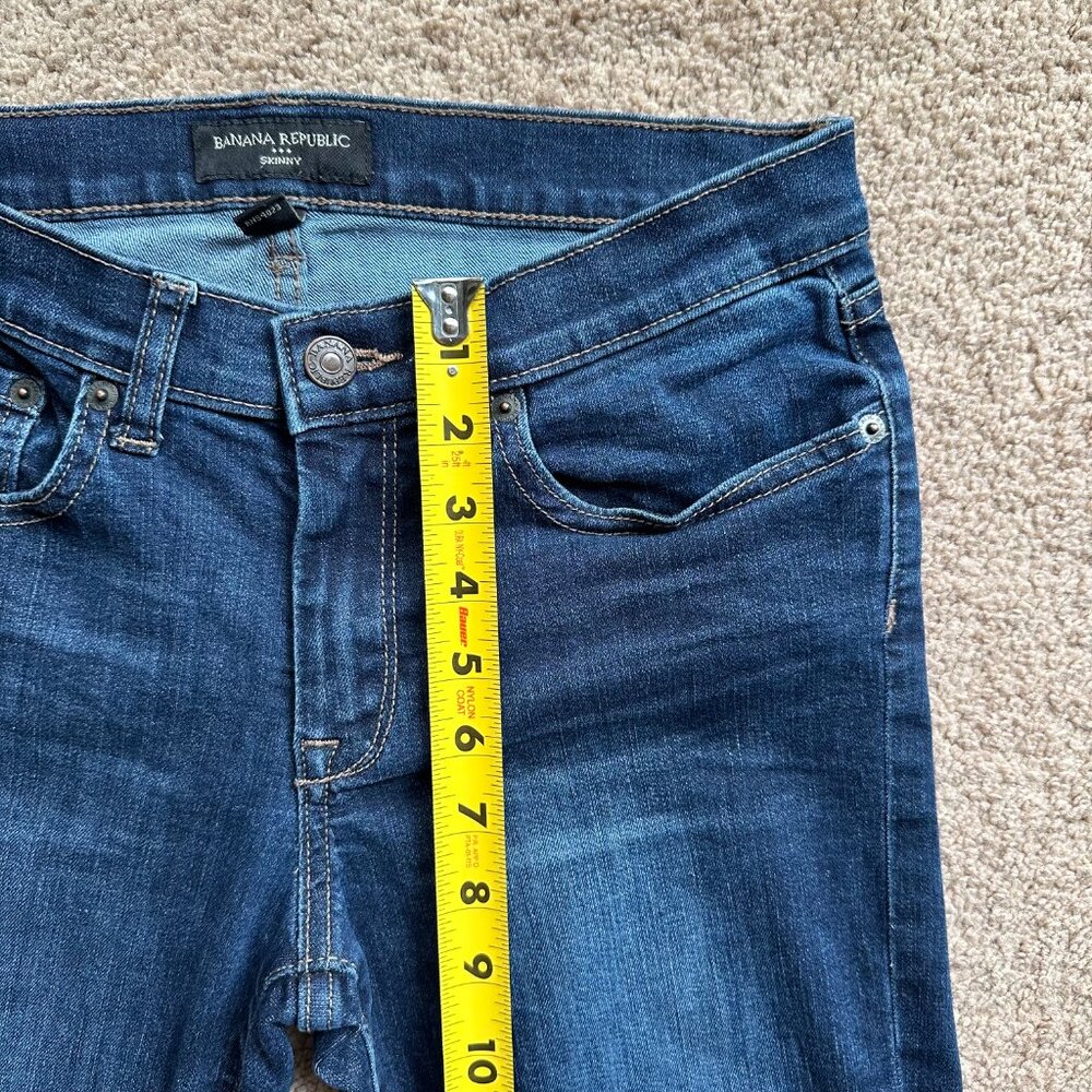 Banana Republic Jeans Womens 4 27x28 Mid Rise Skinny Fit Blue Denim - Picture 8 of 13